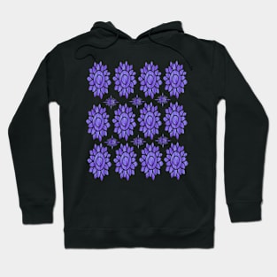 purple Flower Pattern Hoodie